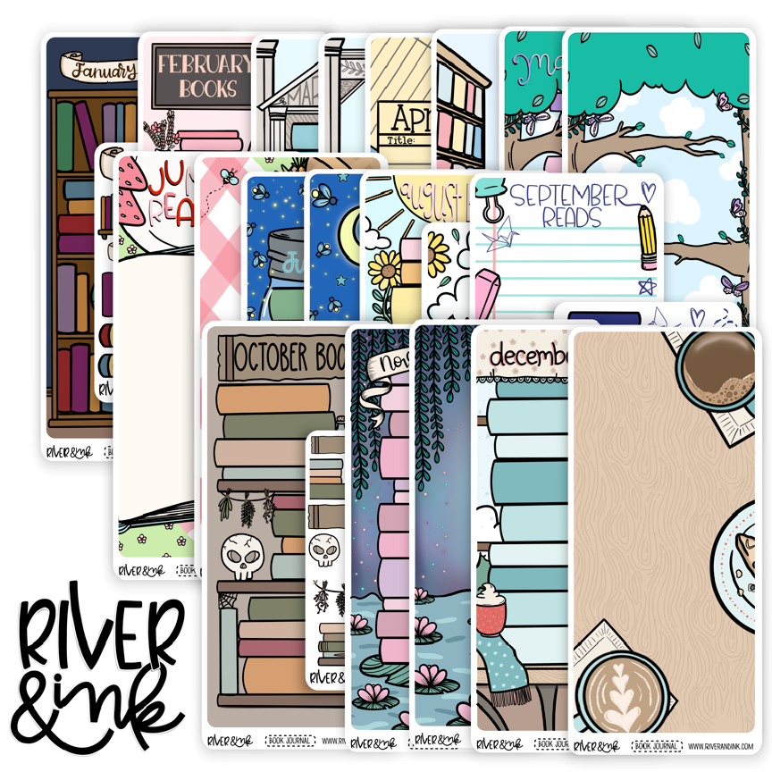 Hobonichi WEEKS 2023 Monthly Journaling Full Sheet Bundle | Hand Drawn Planner Stickers