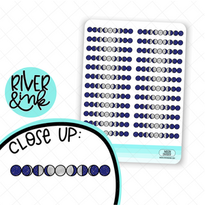 Moon Phases Divider | Hand Drawn Planner Stickers