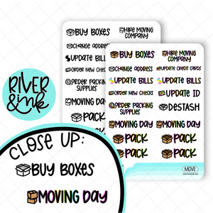 Moving Day | Hand Lettered Planner Stickers