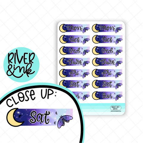 Night Sky Date Covers | Hand Drawn Planner Stickers