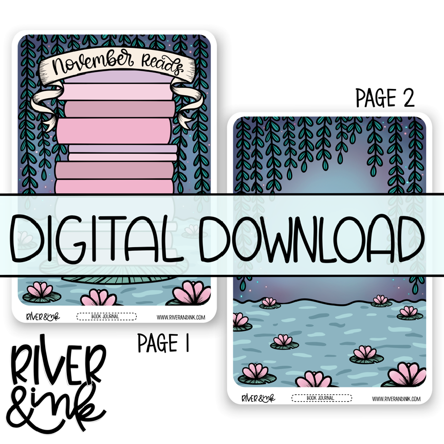B6 2023 Digital Download November Monthly Book Journaling Pages *PERSONAL USE ONLY*