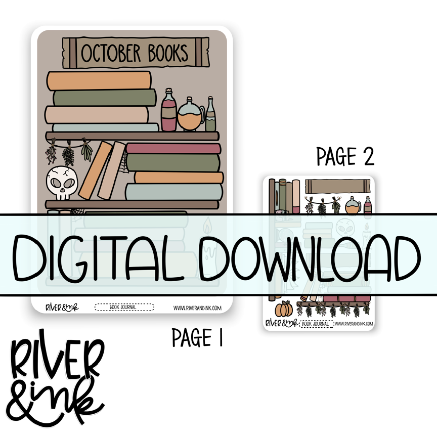 B6 2023 Digital Download October Monthly Book Journaling Pages *PERSONAL USE ONLY*