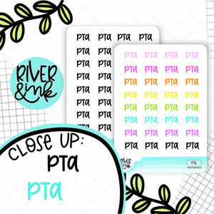 PTA | Hand Lettered Planner Stickers