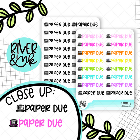 Paper Due | Hand Lettered Planner Stickers