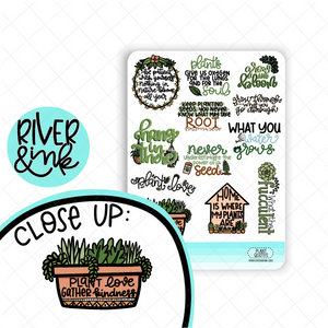 Plant Quotes | Hand Lettered Planner Stickers
