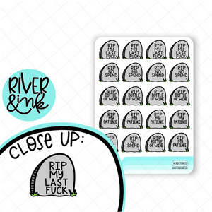 RIP Headstones | Hand Lettered Planner Stickers
