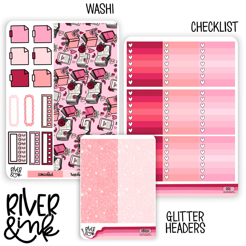 Romance Reader | Weekly Vertical Planner Stickers Kit Add Ons