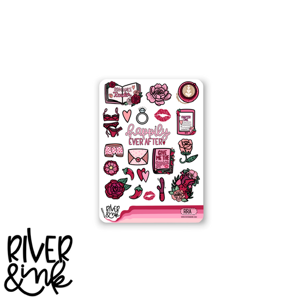 Romance Reader | Vertical Stickers Kit Planner Stickers