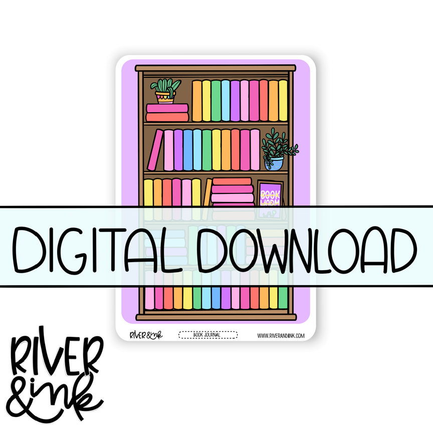 B6 2023 Digital Download Rainbow Bookshelf Journaling Pages *PERSONAL USE ONLY*