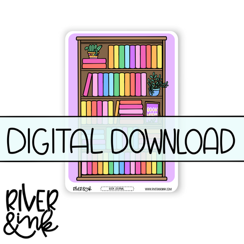 A5 2023 Digital Download Rainbow Bookshelf Journaling Pages *PERSONAL USE ONLY*