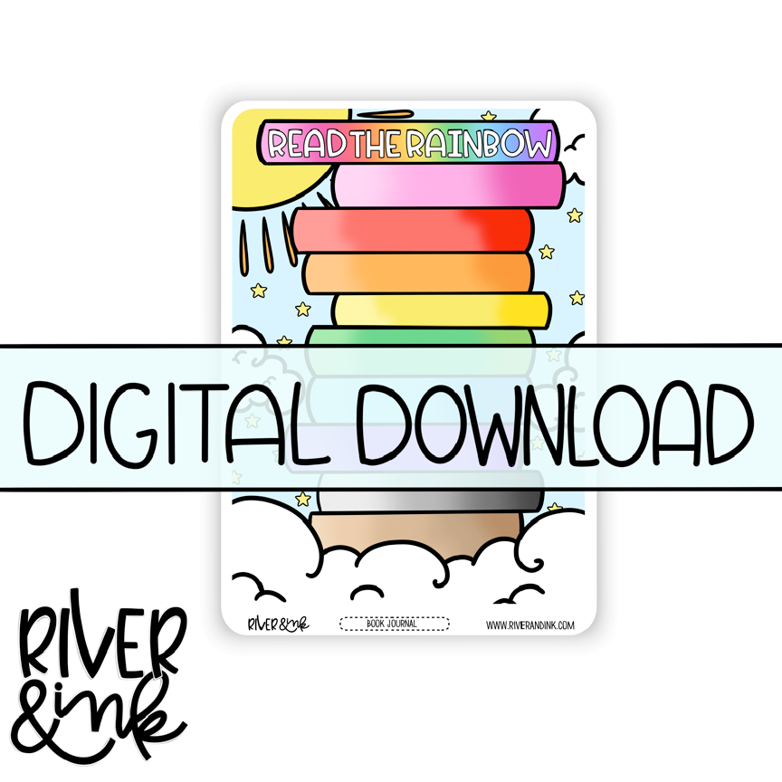 A5 2023 Digital Download Read the Rainbow Book Challenge Journaling Pages *PERSONAL USE ONLY*