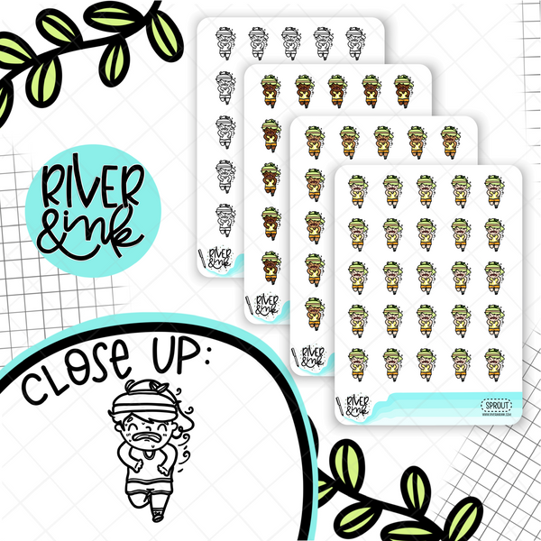 Running Fitness Planner Characters | Hand Drawn Planner Stickers