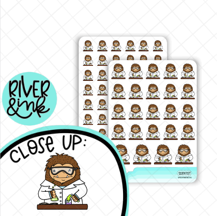 Science Biggie Sass Planner Character | Hand Drawn Planner Stickers