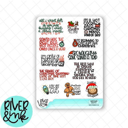 Christmas Quotes 2 | Hand Lettered Planner Stickers