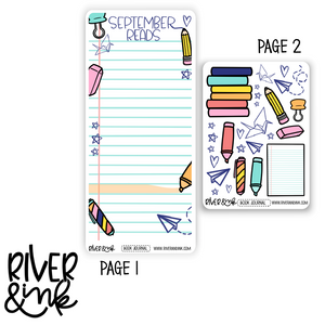 Hobonichi WEEKS 2023 September Reading Tracker Book Journaling Full Sheet | Hand Drawn Planner Stickers