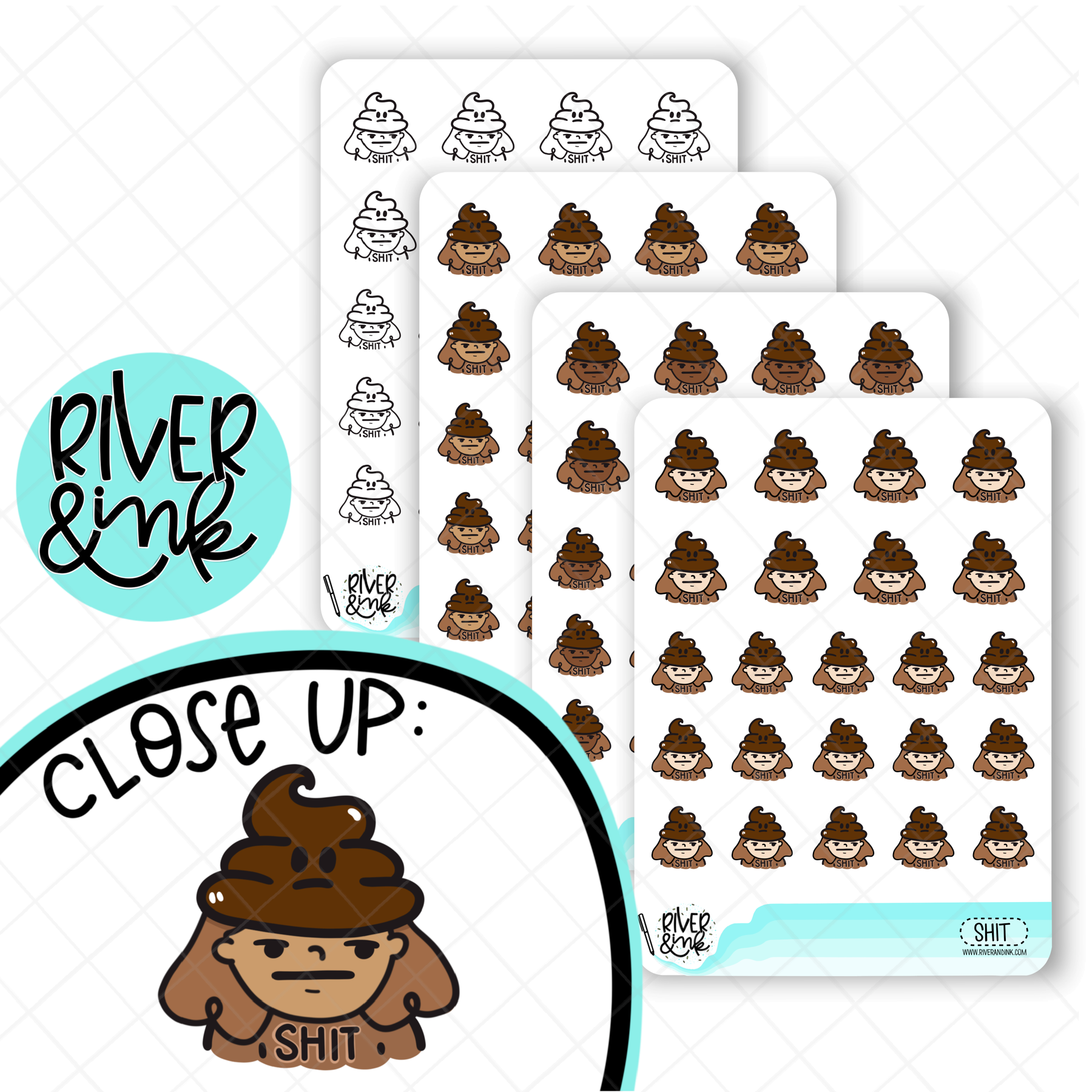 Sh*t River Girls Planner Characters | Hand Drawn Planner Stickers