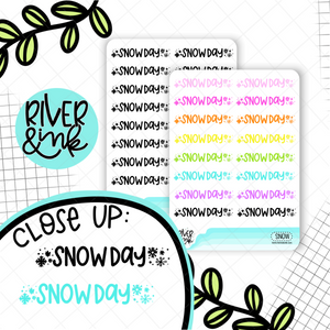 Snow Day | Hand Lettered Planner Stickers