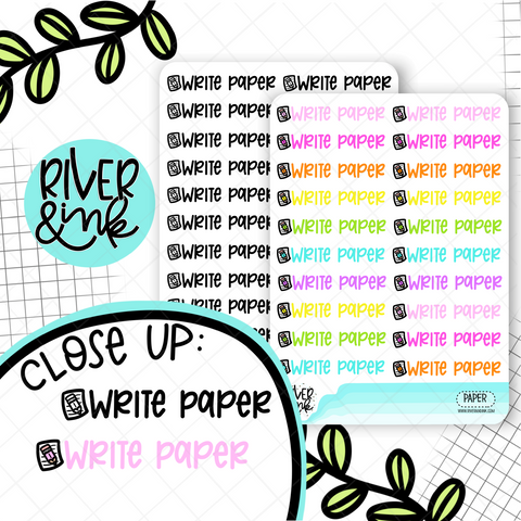 Write Paper | Hand Lettered Planner Stickers