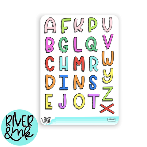 Reading The Alphabet Challenge Letters Book Journaling | Hand Drawn Planner Stickers