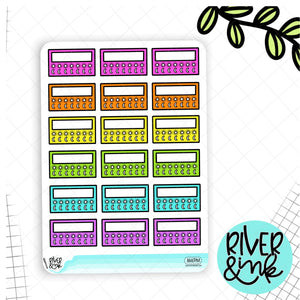 Rainbow AM PM Tracker | Hand Lettered Planner Stickers