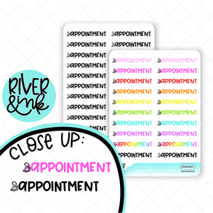 Appointment | Hand Lettered Planner Stickers