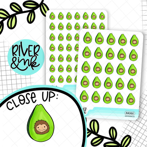 Avocado Biggie Sass Planner Character | Hand Drawn Planner Stickers