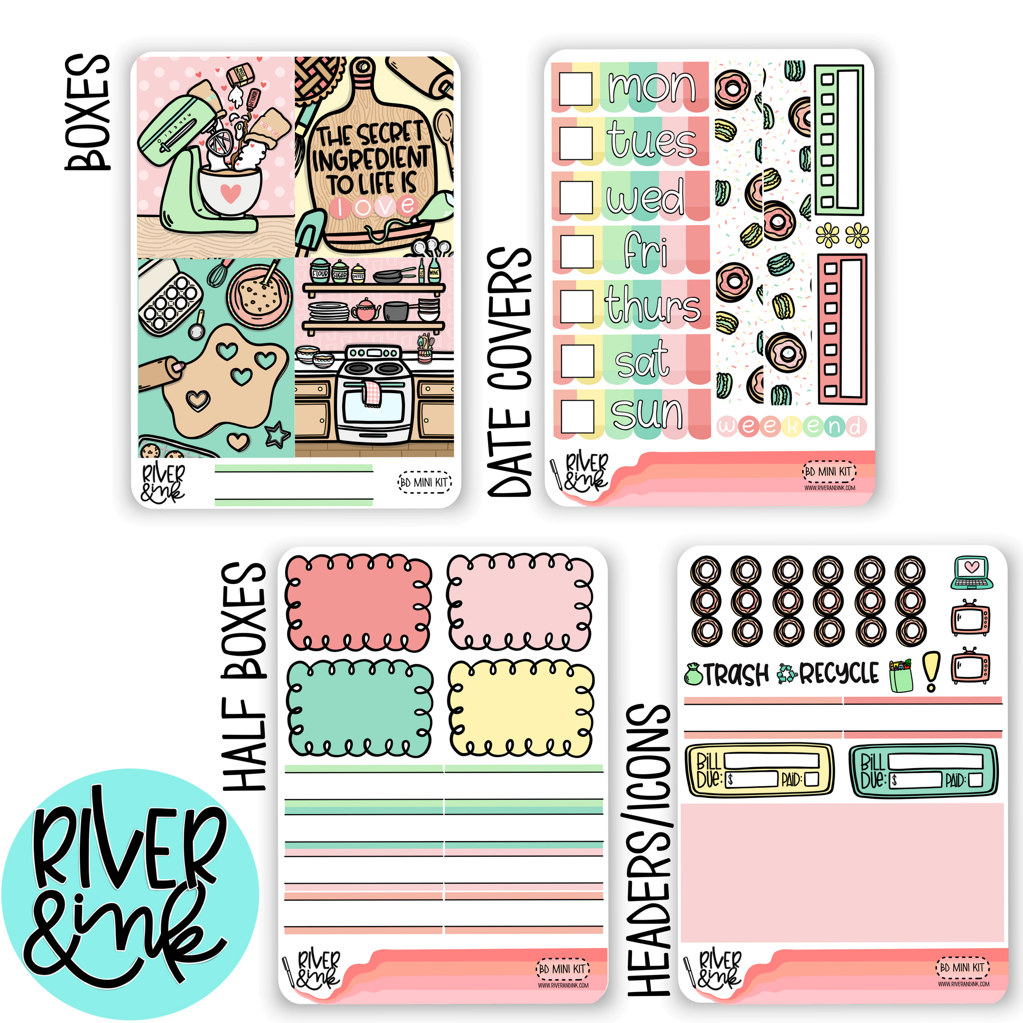 Bakers Dozen | Mini Weekly Planner Stickers Kit