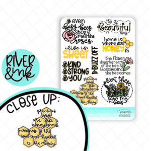 Bee Quotes | Hand Lettered Planner Stickers