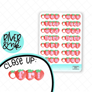 Strawberry Date Covers | Hand Drawn Planner Stickers