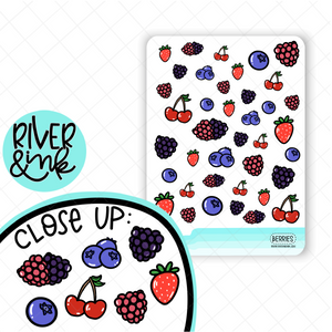 Berry Variety Food Icons | Hand Drawn Planner Stickers