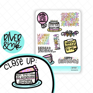 Birthday Quotes | Hand Lettered Planner Stickers