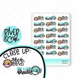 Blow Fish Puns | Hand Lettered Planner Stickers