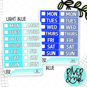 Blue Color Block Date Covers | Planner Stickers