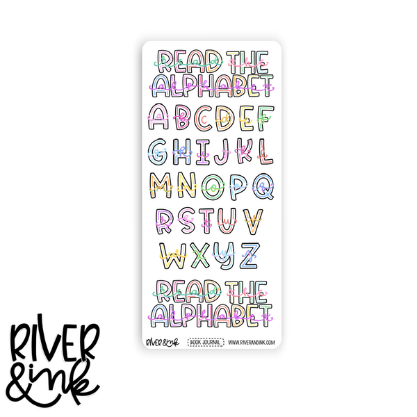 A5, B6, and Weeks 2023 Read the Alphabet Reading Challenge Journaling  | Hand Drawn Planner Stickers