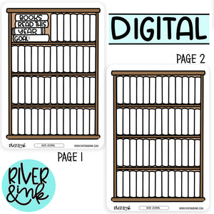 Digital Download Book Shelf Goal Tracker Book Journaling Pages *PERSONAL USE ONLY*