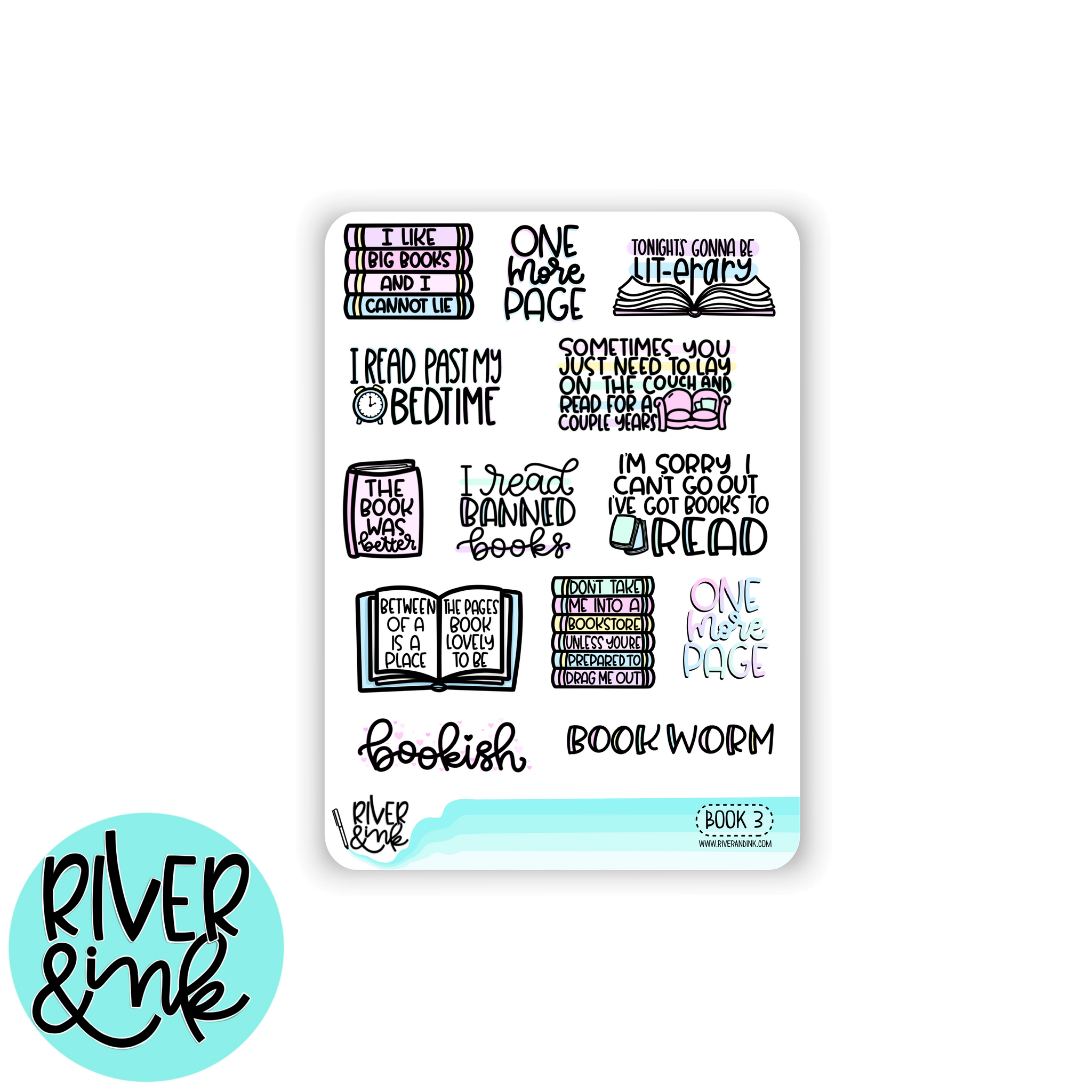Book Quotes 3 | Hand Lettered Planner Stickers