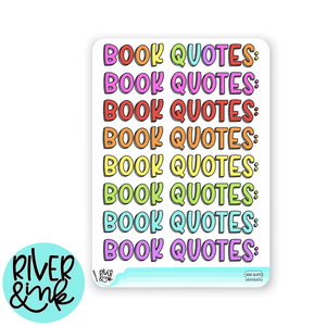 Book Quotes Note Page Headers Book Journaling | Hand Drawn Planner Stickers