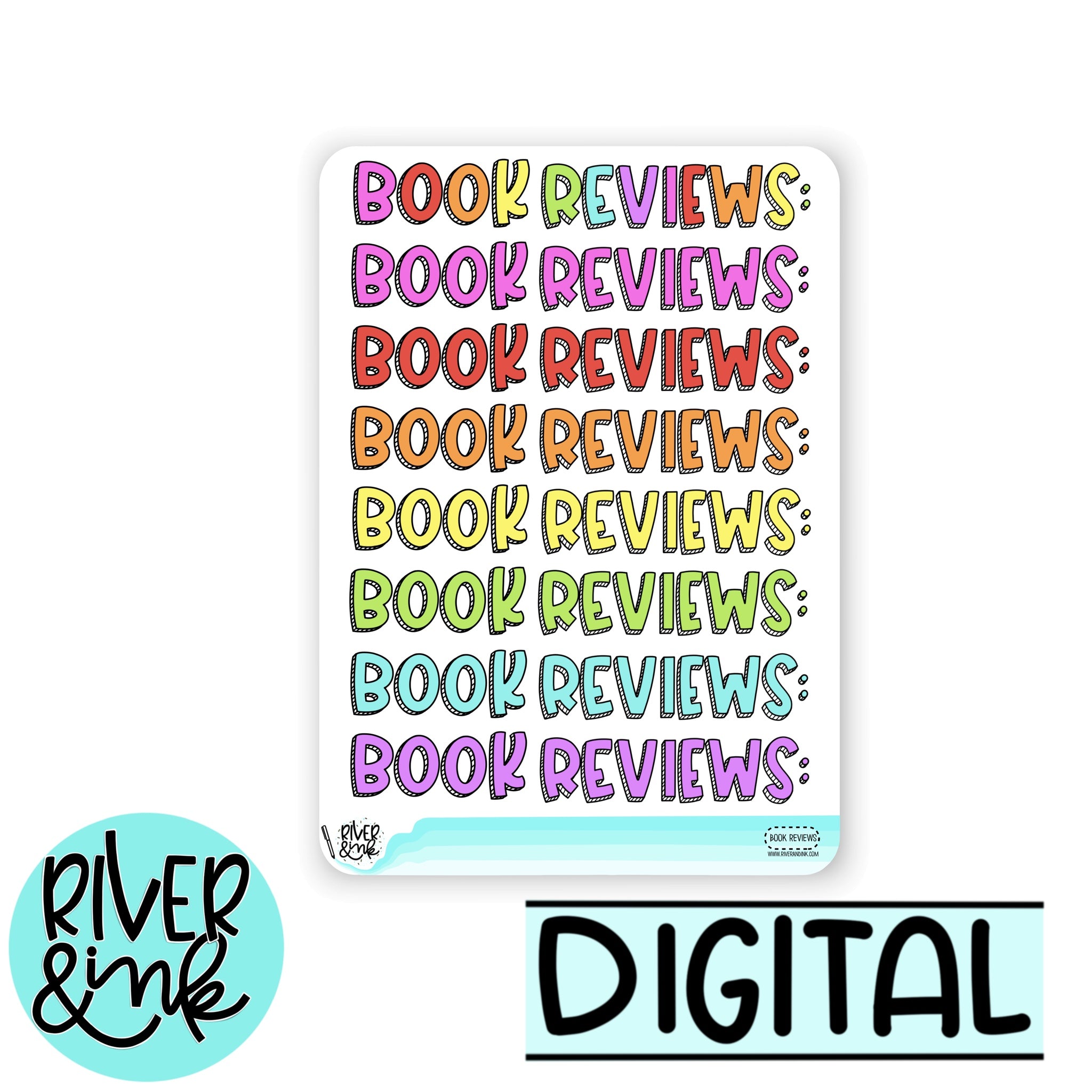 Digital Download Book Reviews Page Header Book Journaling Pages *PERSONAL USE ONLY*