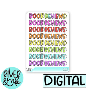 Digital Download Book Reviews Page Header Book Journaling Pages *PERSONAL USE ONLY*