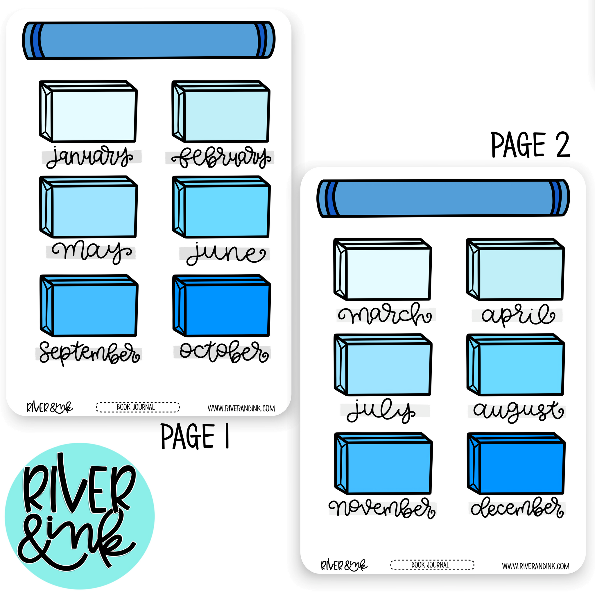 Book Subscription Box Tracker Book Journaling Full A5 Sheet | Hand Drawn Planner Stickers