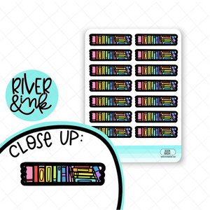Bookshelf Strip | Hand Drawn Planner Stickers