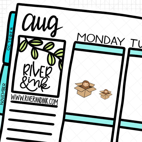 Moving Box Biggie Sass Planner Character | Planner Stickers
