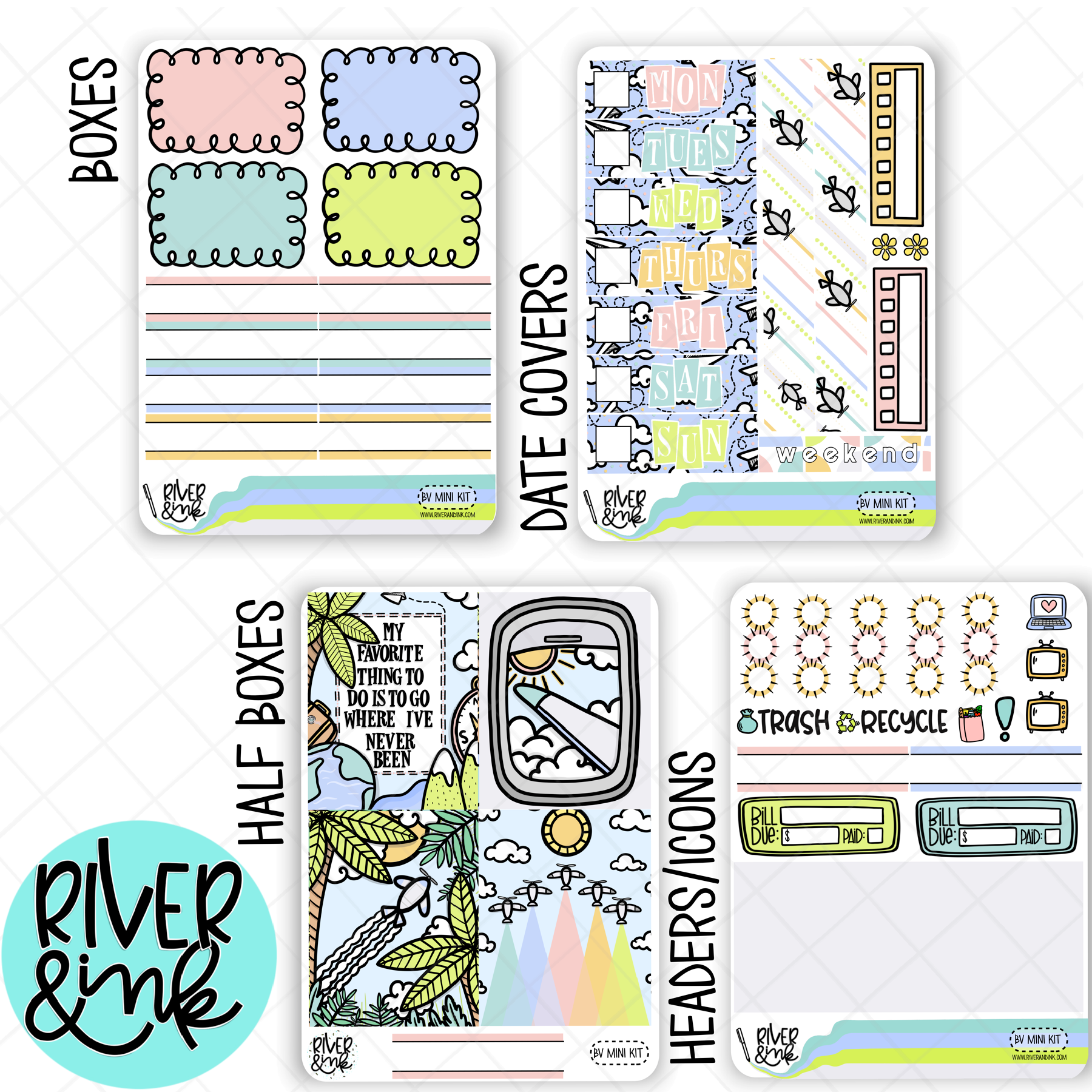 Bon Voyage | Mini Weekly Planner Stickers Kit