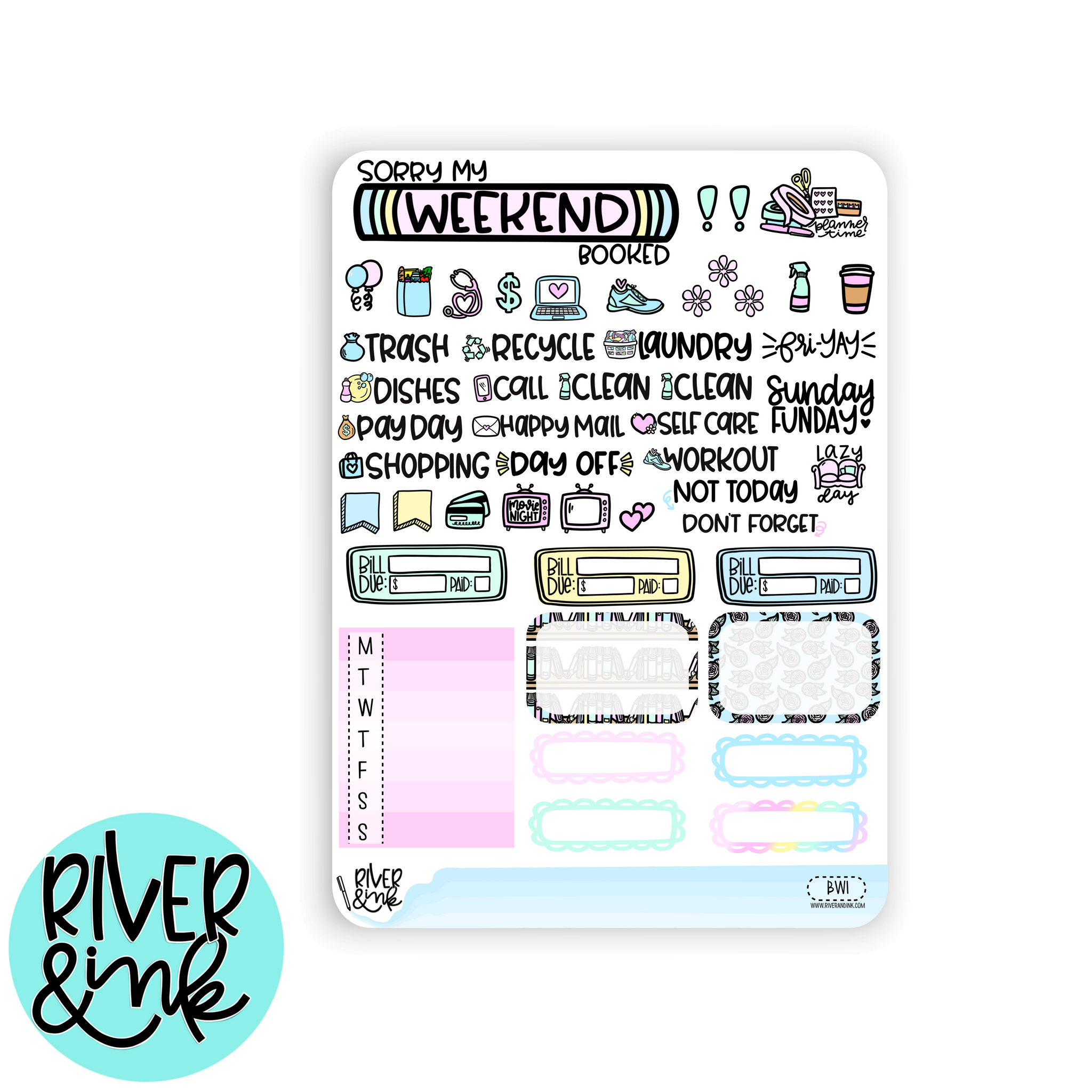 NoWhiteSpaceStickers 2019 Vault Release Disney Weekly Vertical store Sticker Kit