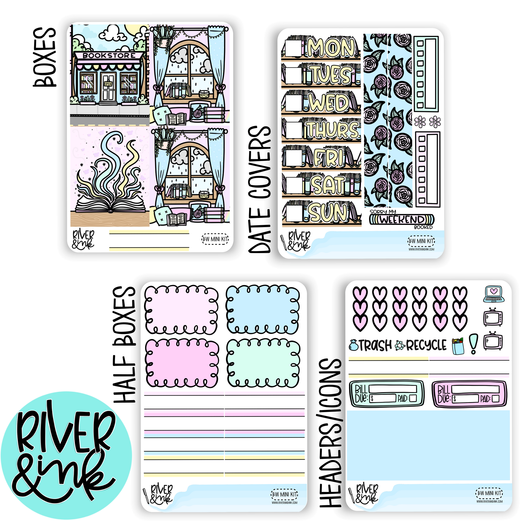 Bookworm | Mini Weekly Planner Stickers Kit