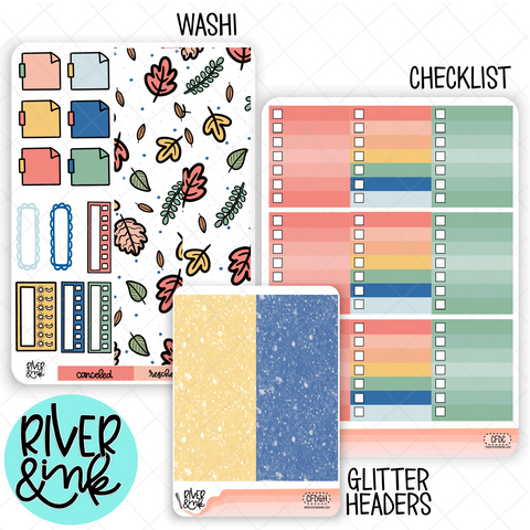 Cozy Fall Day | Weekly Vertical Planner Stickers Kit Add Ons