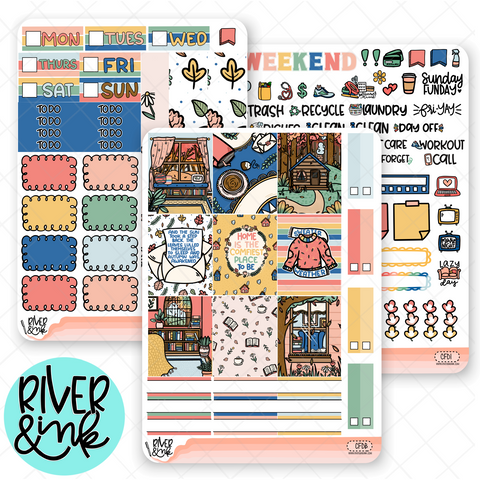 Cozy Fall Day | Hobonichi Cousin l Planner Stickers Kit