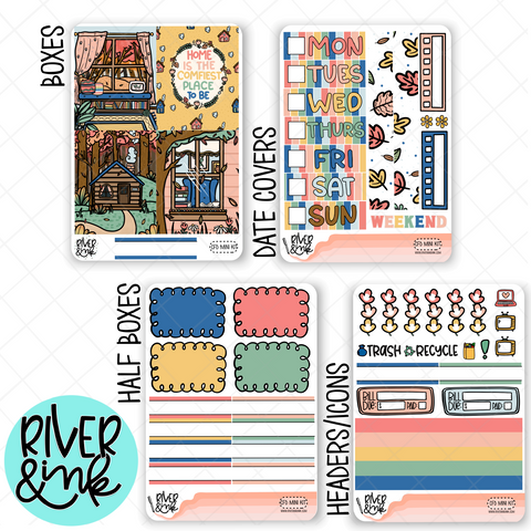 Cozy Fall Day | Mini Weekly Planner Stickers Kit
