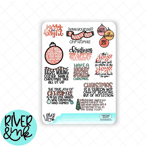 Christmas Quotes | Hand Lettered Planner Stickers