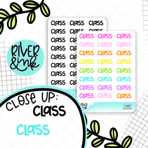 Class | Hand Lettered Planner Stickers
